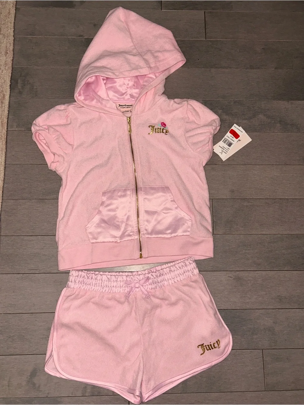 Juicy Couture Pink Hooded Short Set